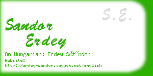 sandor erdey business card